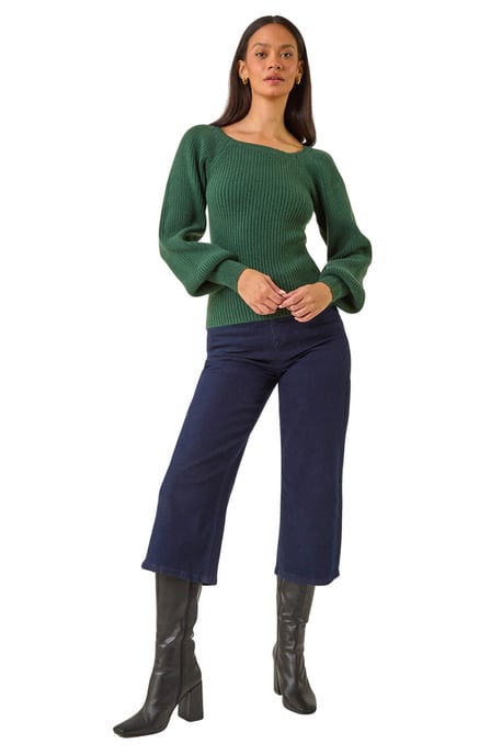 Ribbed Blouson Knit Jumper - Image 2