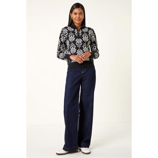Floral Zip Front Jumper - Image 3