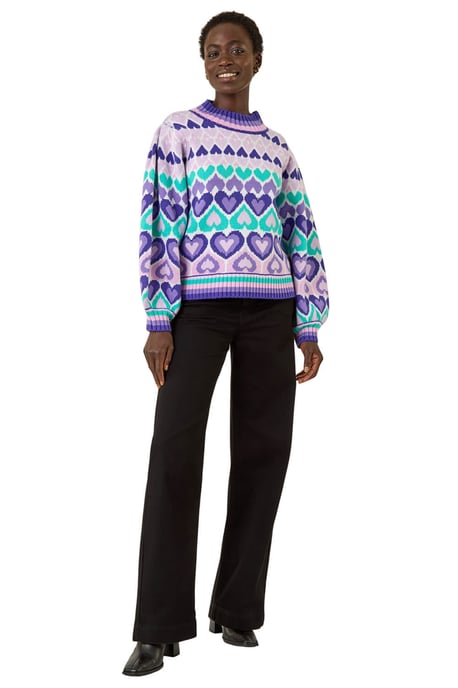 Heart High Neck Knit Jumper - Image 2