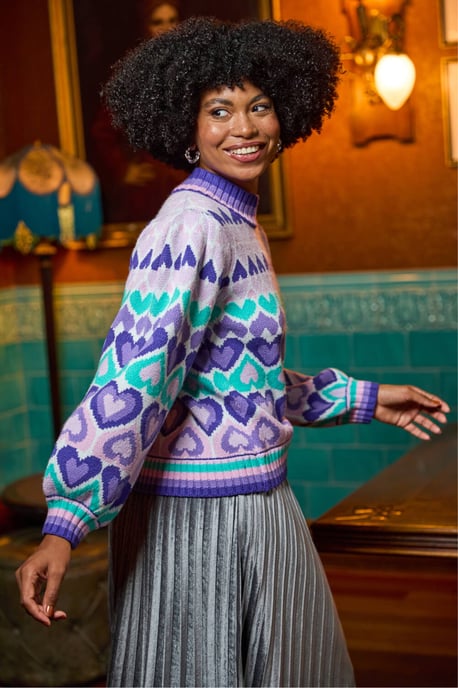 Heart High Neck Knit Jumper - Image 3