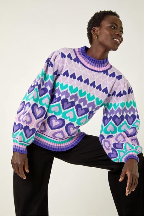 Heart High Neck Knit Jumper - Image 4