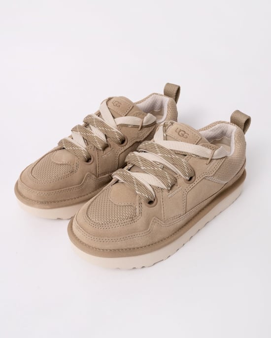 Dames Dubbele Kant Suède Sneakers in Beige - Image 4