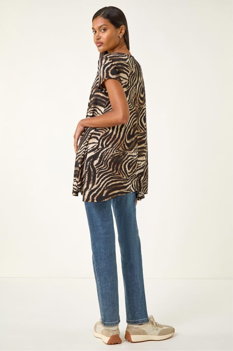 Zebra Print Hanky Hem Top - Image 3