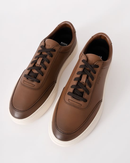 Casual Tennis Trainers in Brown - Image 3