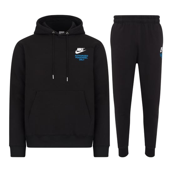Nike Authorised Personnel Only Pullover Hooded Tracksuit Set Black - Image 1