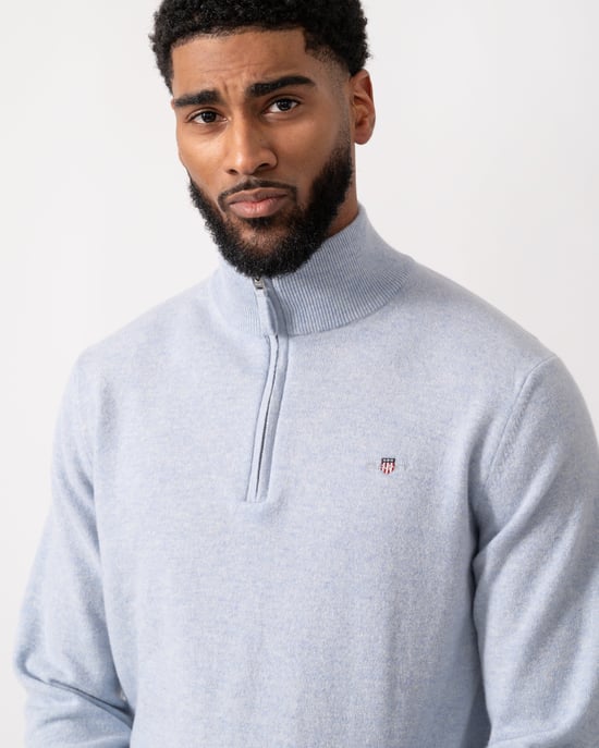 Half Zip Jumper in Light Blue - Image 4