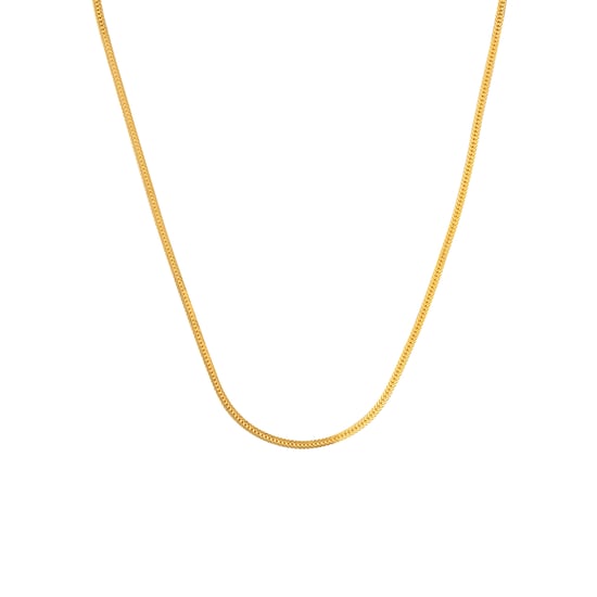 18ct Yellow Gold Plated Sterling Silver Foxtail Chain Adjustable Necklace - Image 1