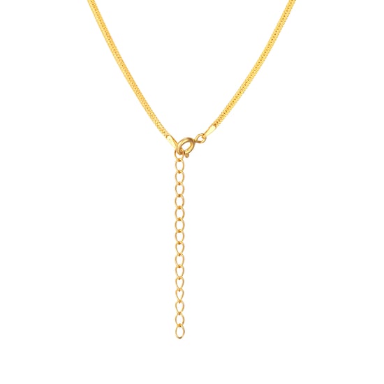 18ct Yellow Gold Plated Sterling Silver Foxtail Chain Adjustable Necklace - Image 2