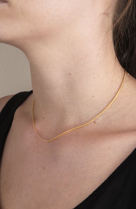 18ct Yellow Gold Plated Sterling Silver Foxtail Chain Adjustable Necklace - Image 3