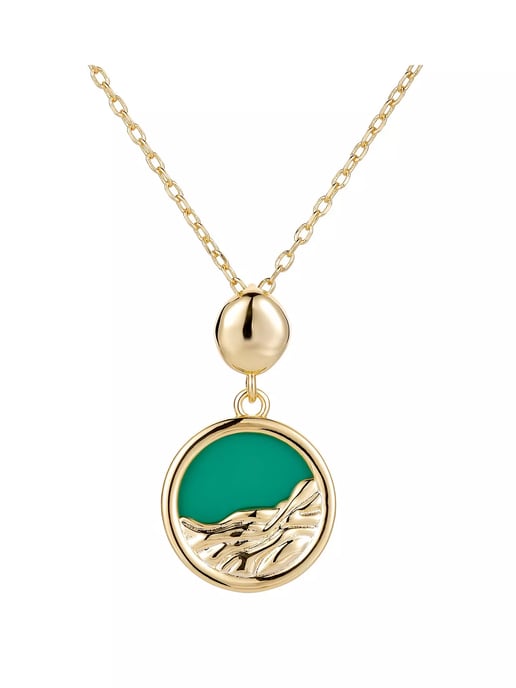 Gold Plated Pearl Green Pendant - Image 1