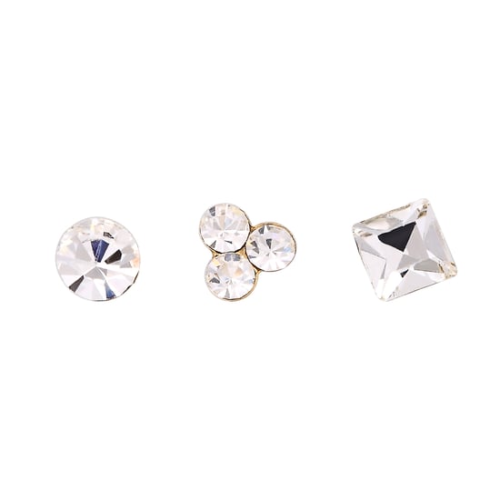 Set of 3 9ct Yellow Gold White Cubic Zirconia Nose Studs - Image 2