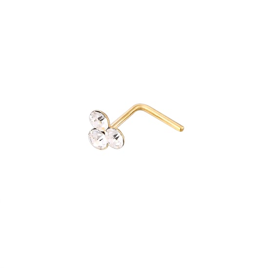 Set of 3 9ct Yellow Gold White Cubic Zirconia Nose Studs - Image 3
