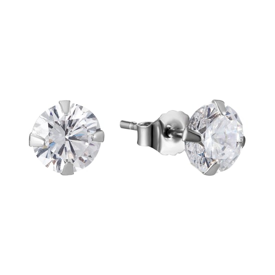 Set of 2 9ct White Gold 5mm Square And Circle White Cubic Zirconia Stud Earrings - Image 1