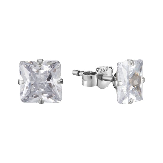 Set of 2 9ct White Gold 5mm Square And Circle White Cubic Zirconia Stud Earrings - Image 3