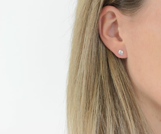 Set of 2 9ct White Gold 5mm Square And Circle White Cubic Zirconia Stud Earrings - Image 6