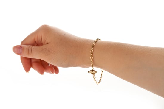 9ct Yellow Rolled Gold Figure Of 8 Link T- Bar Bracelet - Image 5