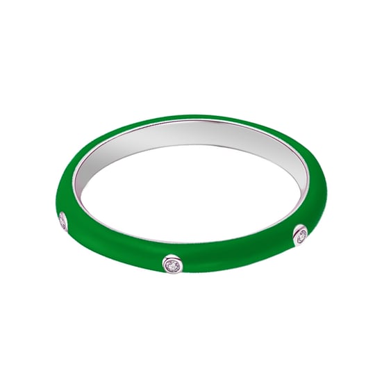 18ct Gold Plated Sterling Silver Coloured Enamel White Cubic Zirconia Edgy Ring Stacking Set - Image 4