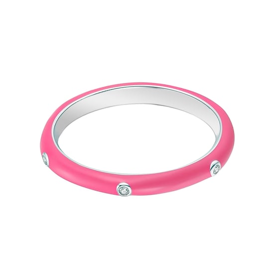 18ct Gold Plated Sterling Silver Coloured Enamel White Cubic Zirconia Pastel Ring Stacking Set - Image 4
