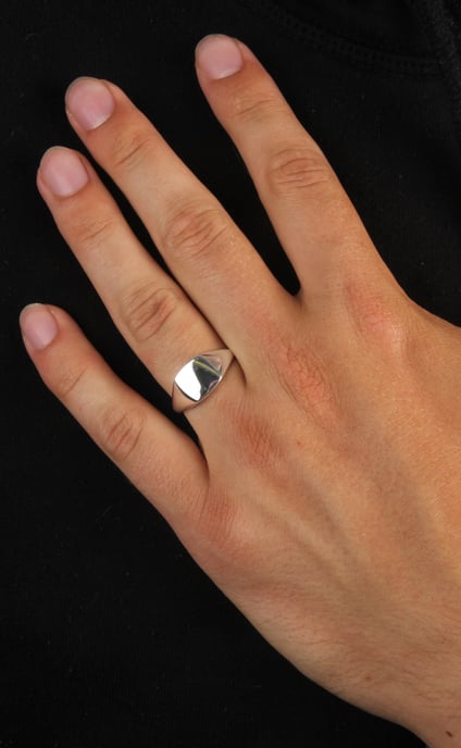 Gent's Sterling Silver Oval Signet Ring - Image 5