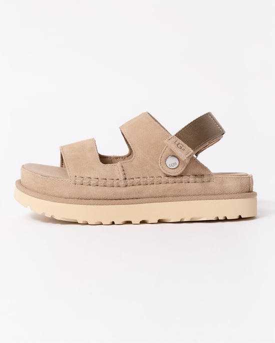 Womens Heel Strap Sliders in Tan - Image 2
