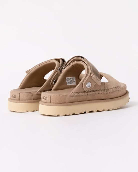 Womens Heel Strap Sliders in Tan - Image 3