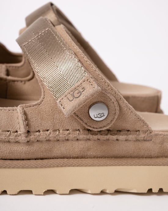 Womens Heel Strap Sliders in Tan - Image 5