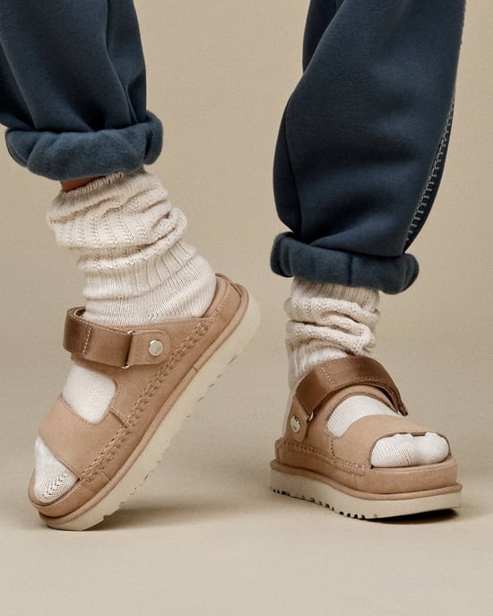 Womens Heel Strap Sliders in Tan - Image 6