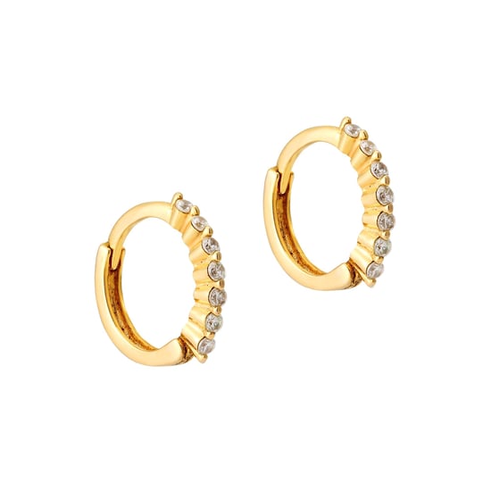 18ct Gold Plate White CZ Hoops - Image 3