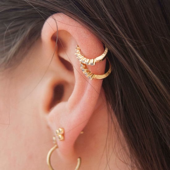 18ct Gold Plate White CZ Hoops - Image 4