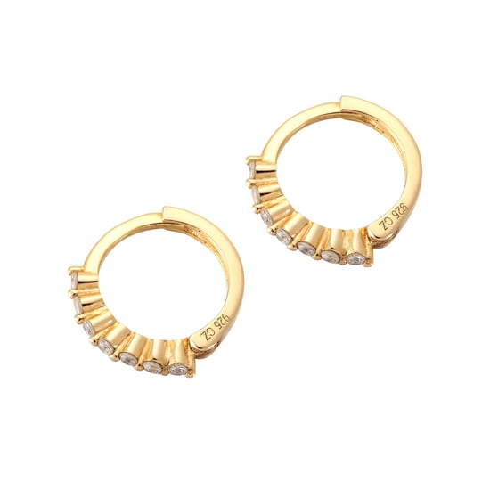 18ct Gold Plate White CZ Hoops - Image 5