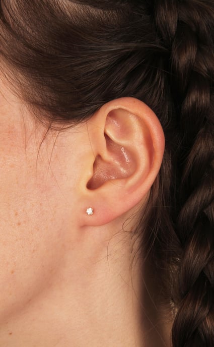 18ct Gold Plated Sterling Silver 3mm White Cubic Zirconia Stud Earrings - Image 3