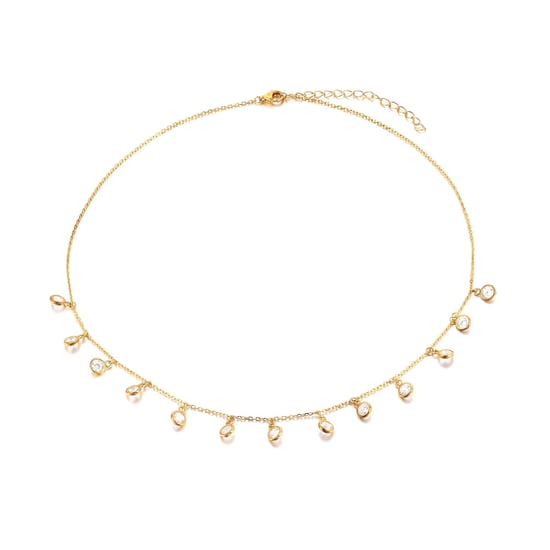 18ct Gold Plate CZ Star Drop Charm Necklace - Image 4
