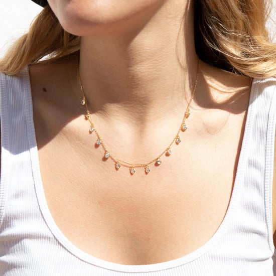 18ct Gold Plate CZ Star Drop Charm Necklace - Image 5