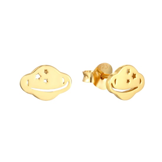 18ct Gold Plate Planet Stud Earrings - Image 1