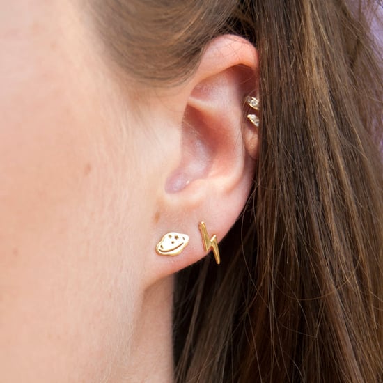 18ct Gold Plate Planet Stud Earrings - Image 2