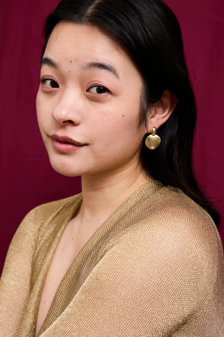 Gold-tone Geometric Statement Drop Earrings - Image 2