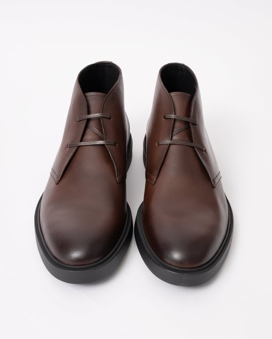 Desert Boots with Signature Stripe in Dark Brown - Image 4