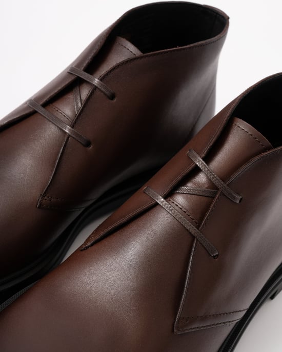 Desert Boots with Signature Stripe in Dark Brown - Image 6