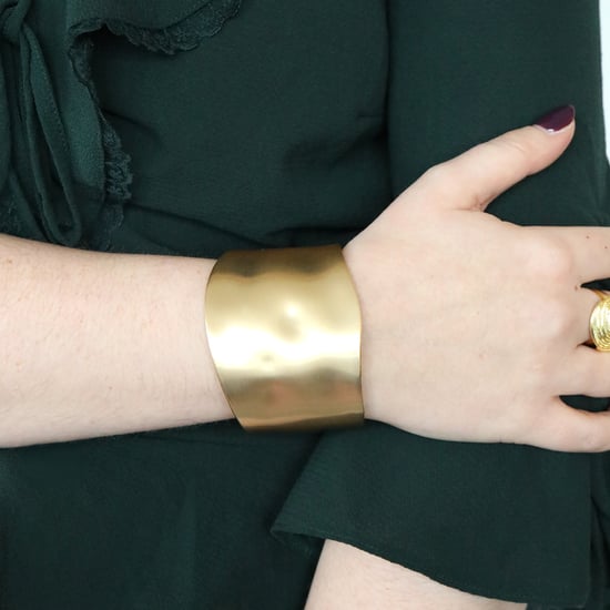 Chunky Statement Gold Plated Molten Bangle - Image 1