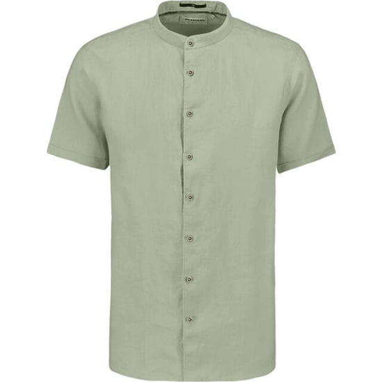 No Excess Shirt short sleeve granddad solid w light army - Image 2