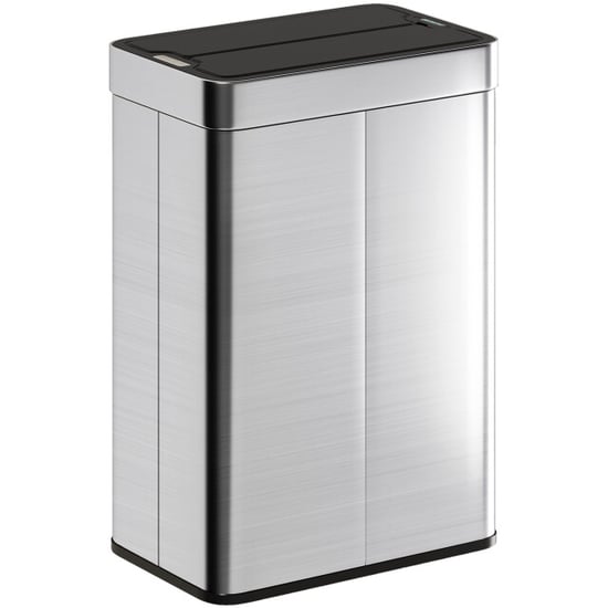 4goodz Sensorprullenbak met vlinder-deksel 55 l capaciteit kleurig rvs - Image 1
