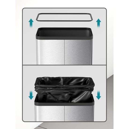 4goodz Sensorprullenbak met vlinder-deksel 55 l capaciteit kleurig rvs - Image 4