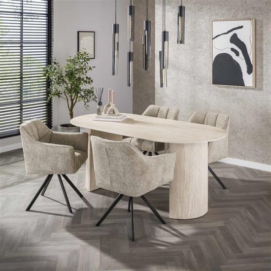 Hoyz eetkamertafel 180 arch travertin look - Image 5
