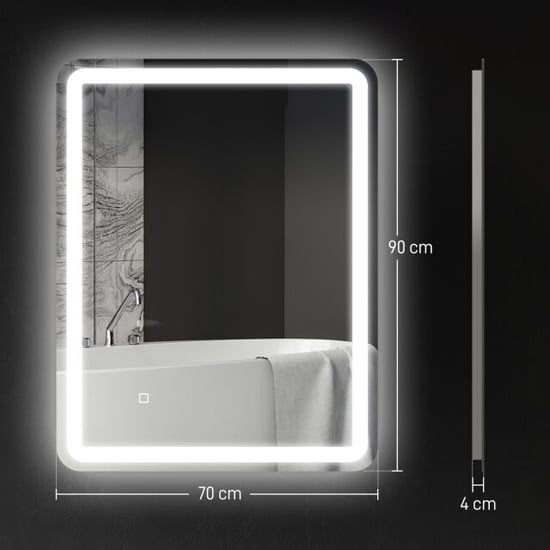 4goodz Badkamerspiegel 70x90 cm met led verlichting - Image 5