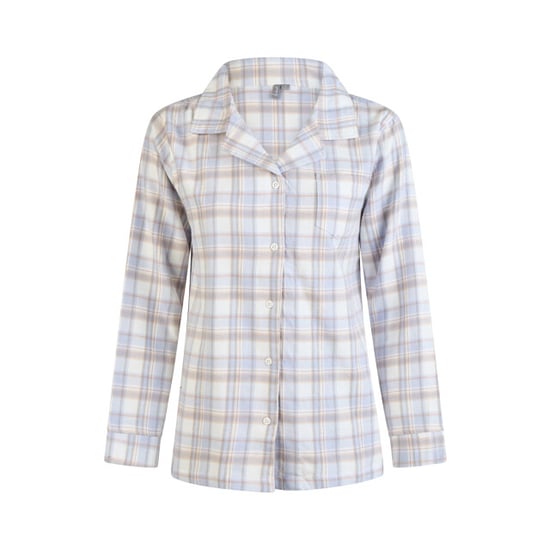 By Louise Dames pyjama set flanel lang met knoopsluiting blauw/wit geruit - Image 3