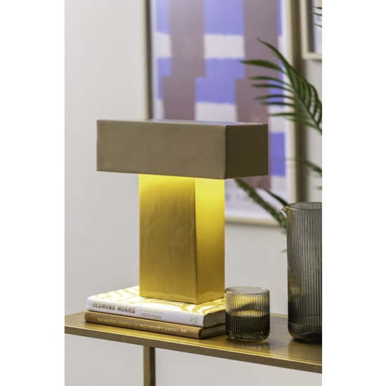 Leitmotiv tafellamp grato recto ochre yellow & soft yellow - Image 4