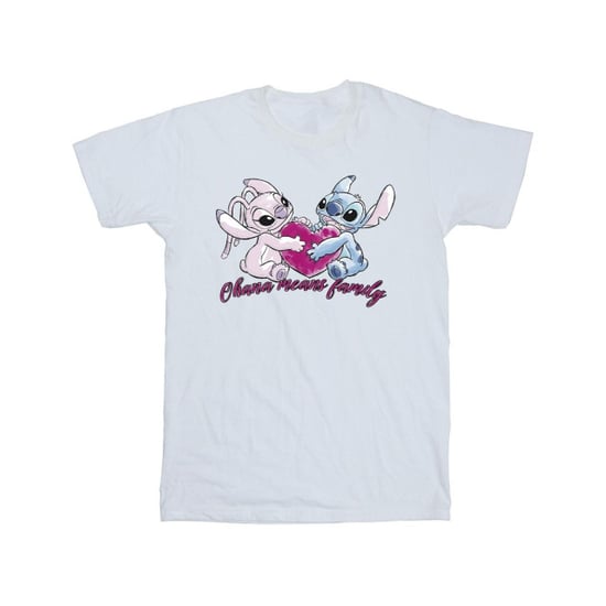 Li-cense Disney heren lilo en stitch ohana hart met engel t-shirt - Image 1