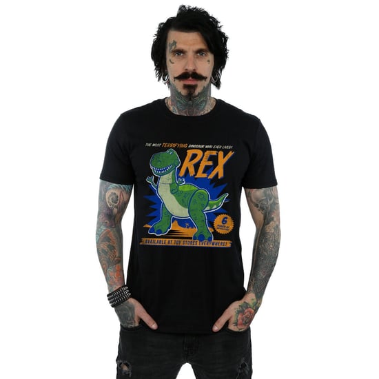 Disney Mens Toy Story 4 Rex Terrifying Dinosaur T-Shirt (Black) - Image 2