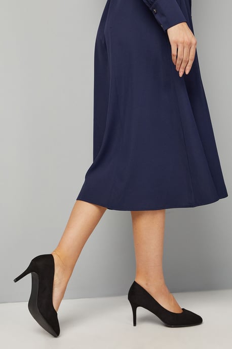 Good For The Sole: Wide Fit Elsa Almond Toe Stiletto Heel Court Shoes - Image 3