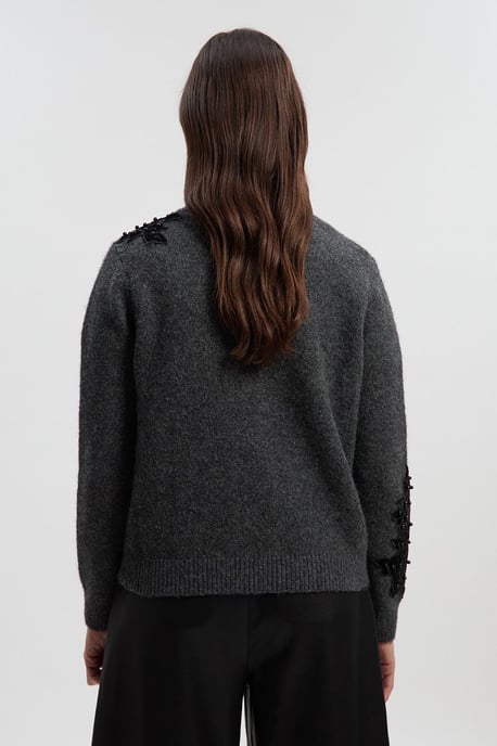 Lace Embellished Cosy Knit Cardigan - Image 5